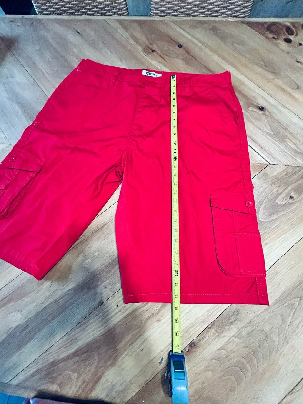 Men’s Chams Bright Red Casual Shorts - Picture 5 of 9